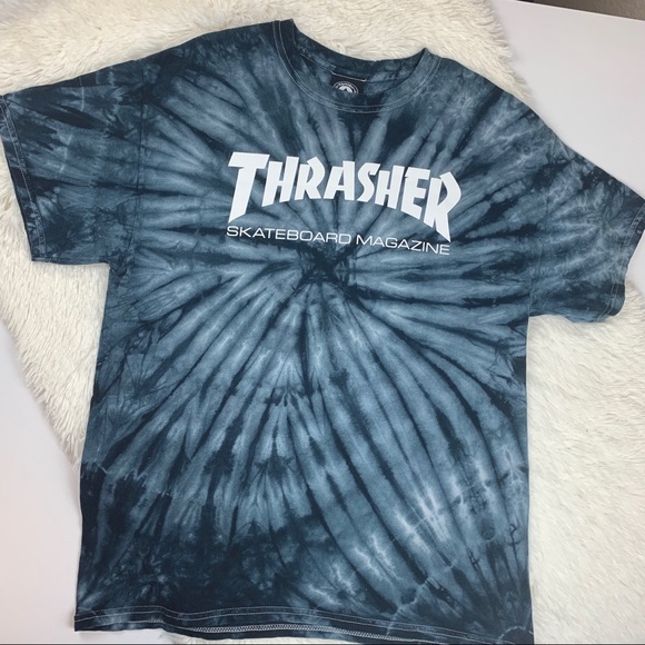 grey tie dye thrasher hoodie